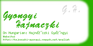 gyongyi hajnaczki business card